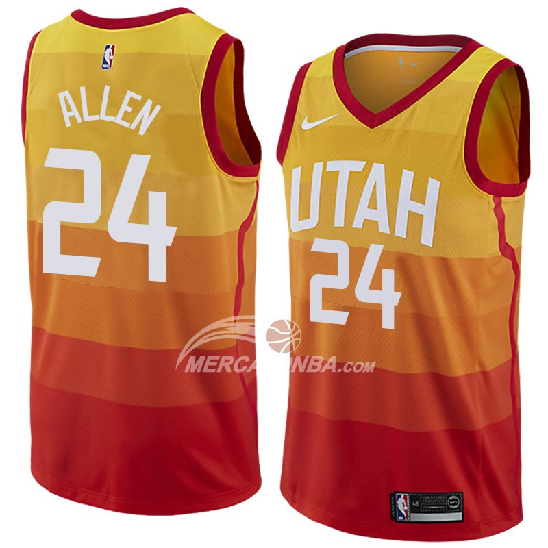 Magliason Utah Jazz Allen Citta 2018 Giallo